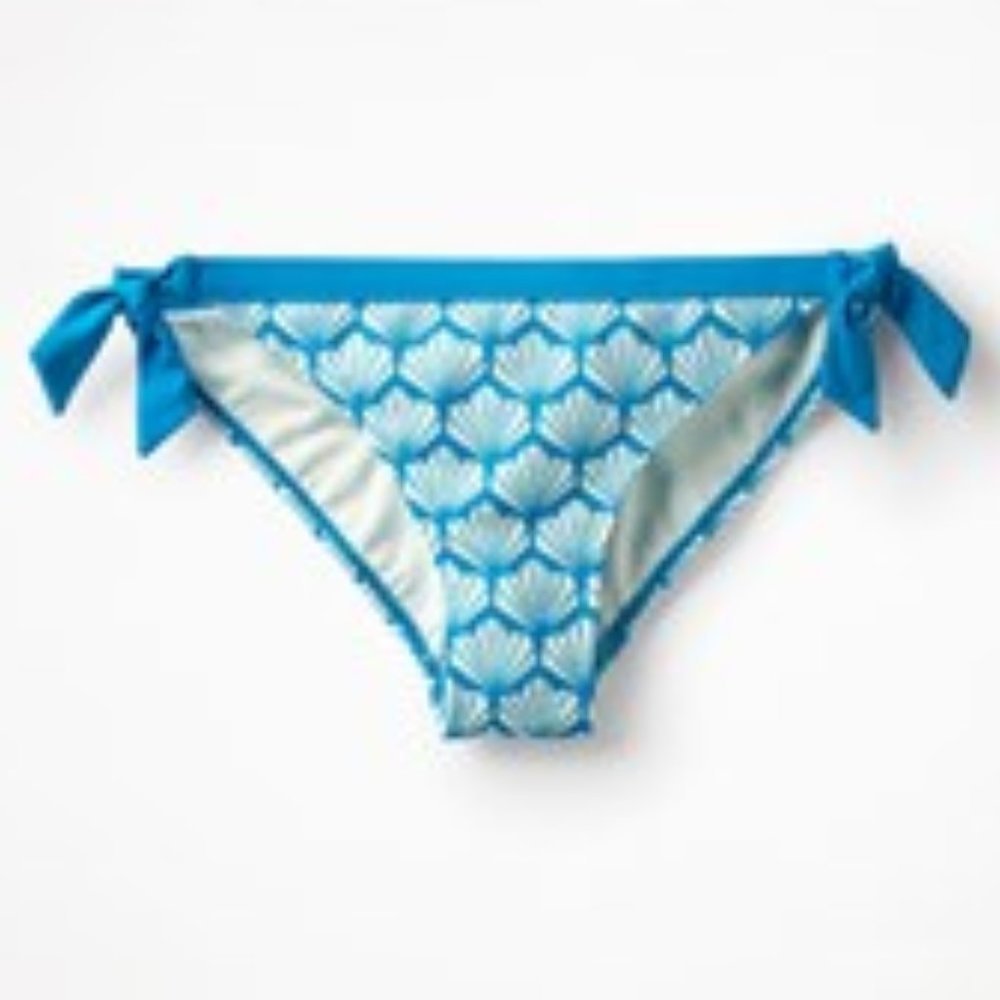 NWT BODEN Seashell Print Side Tie Bikini 8